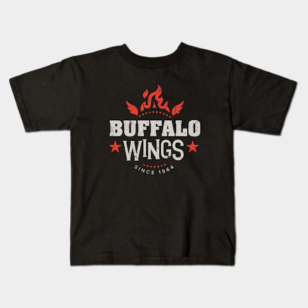 Buffalo Wings Since 1964 Kids T-Shirt by SilverfireDesign